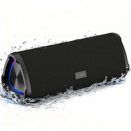 SnelShoppen - Bluetooth luidspreker met licht 20W, waterdichte muziekbox met dubbele basdrivers, 24 uur batterij, TWS koppeling, AUX/TF-kaart - Perfec