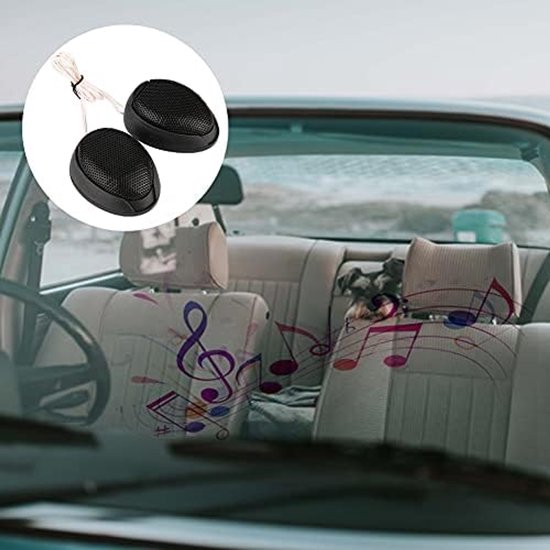 SnelShoppen - Car Speaker Audio 10W Mini Rond met Plaklijm (Zwart) - Draagbare Auto Luidspreker voor Feest, Camping, en Meer