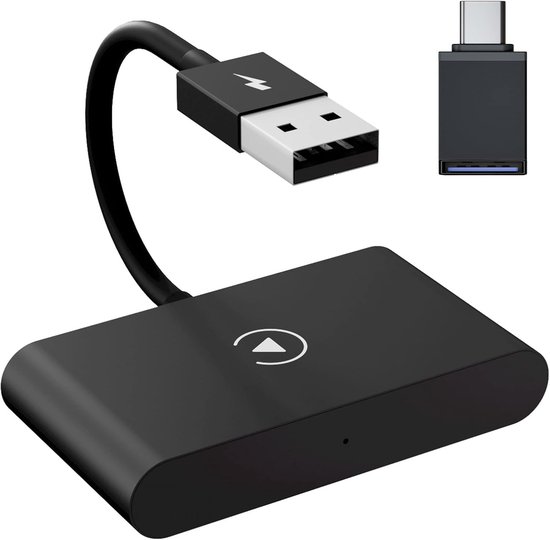 SnelShoppen - CarPlay Wireless Adapter voor iPhone - Draadloze CarPlay Converter - 5GHz WiFi - Automatisch Verbinden - Geschikt voor iOS 10+ en 2017+