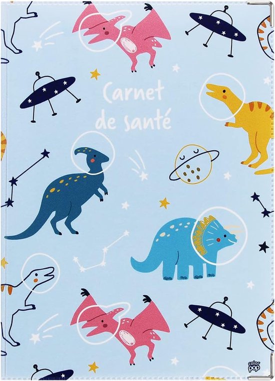 SnelShoppen - Color Pop® Beschermhoes voor Kinder U-script - PVC Geprint - 22 x 16 cm - Made in Frankrijk - Voor Notities, Recepten en Documenten - Ki