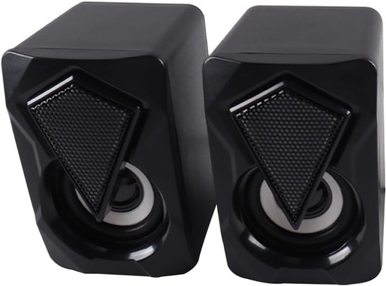 SnelShoppen - Computer Speaker met RGB Verlichting Mini PC Speaker Ondersteunt 3.5mm AUX Verbinding voor Laptops, Smartphones en MAC voor Muziek en Fi