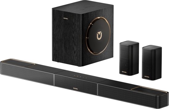 SnelShoppen - Draadloos Surround Sound System 5.1.2 met Dolby Atmos, 530W 4K HDR Passthrough, HDMI eARC, Bluetooth 5.4 en Draadloze Subwoofer voor Thu