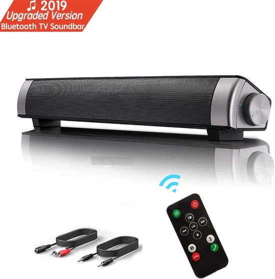 SnelShoppen - Draadloze Bluetooth Soundbar Speaker met Built-in Subwoofer, USB, AUX, Optical, TF Card - Portable Stereo Computer Speaker voor TV, Fees
