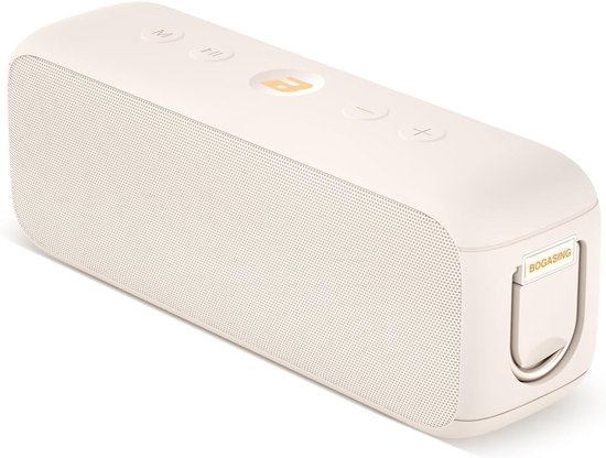 SnelShoppen - Draagbare Bluetooth Luidspreker 30W met Stereo Geluid, 35 Uur Accuduur, IPX6 Waterdicht, USB & AUX, Beige Buitenspeaker voor Tuin, Campi