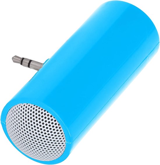 SnelShoppen - Draagbare Mini Speaker - 3.5mm Jack Stereo - Draadloze Plug-in Speaker voor Mobiele Telefoons en Tablets - Compact en Stijlvol - Blauw