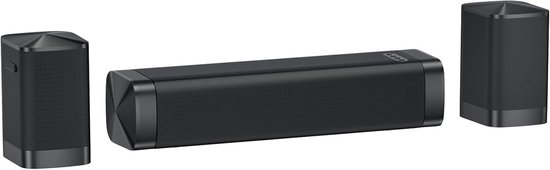 SnelShoppen - GarageRock 3-in-1 Afneembare Soundbar 110 W voor TV, Draadloos, Bluetooth, Compact, Ideaal voor Feest en Thuisgebruik, Zwart