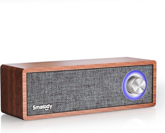 SnelShoppen - Houten Retro Bluetooth-Luidsprekers, Draagbare Vintage Luidsprekers voor Thuis, Coffeeshops, Restaurants, Slaapkamers, Met Bass Enhanced