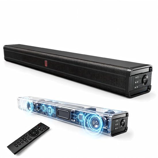 SnelShoppen - JYX Soundbar 80 cm 2.1-kanaal met Diepe Bas, 200 W TV Luidspreker voor PC, Gaming en Thuisbioscoop met HDMI ARC, Opt/AUX, Bluetooth - Pe