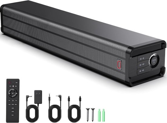SnelShoppen - JYX Soundbar Compact Speaker voor Thuis met Bluetooth, USB, AUX & Optische Audioaansluiting voor TV's en Computers, Ideaal voor Feest, G
