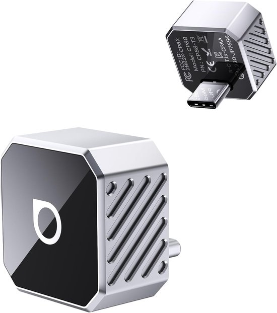 SnelShoppen - Ottocast Mini Cube 3.0 Wireless CarPlay Adapter - Ultra-Mini USB-C Dongle, Draadloze Verbinding in 5-8s, Geheugen voor Twee Telefoons, C