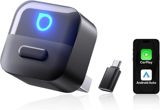 SnelShoppen - OTTOCAST Mini Pico 2026 Geüpgraded 2-in-1 Draadloze CarPlay & Android Auto Adapter met USB A/C, Eenvoudige Verbinding, Plug & Play voor