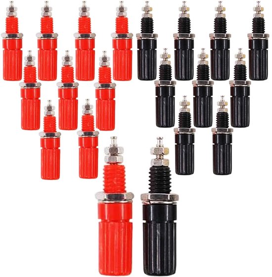 SnelShoppen - Pack van 20 Speaker Terminals, Banana Plug Connectoren, Audio Speakers, Terminal Binding Post, Paneelmontage, 4 mm, 11 mm Diameter, 45 m