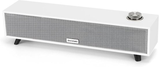 SnelShoppen - PC-luidsprekers, USB Powered, 10W Bedraad, Elegante Houten Soundbar met Stereo Geluid voor Desktop, Laptop en Smartphone