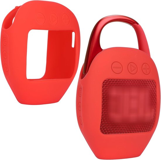 SnelShoppen - Silicone Hoes Geschikt voor JBL Clip 5 Draadloze Bluetooth Luidspreker - Rood - Schokbestendig, Perfecte Pasvorm, Ideaal voor Feest, Cam