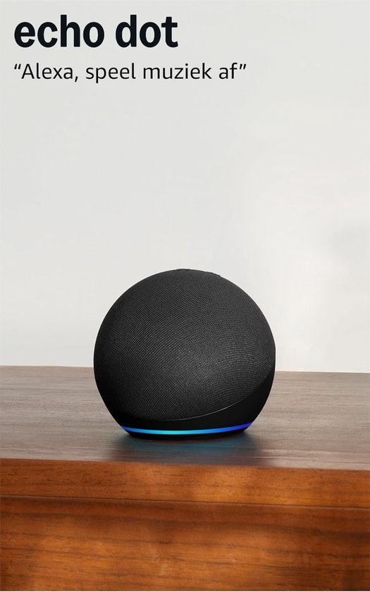 SnelShoppen - Slimme Wi-Fi & Bluetooth speaker met Alexa, 5e generatie, 2022, groot geluid, spraakgestuurd, Nederlandse spraak, compact, charcoal, muz