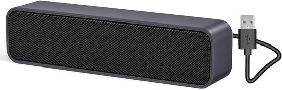 SnelShoppen - SoundBar Mini USB Speaker - Plug and Play Computer Speaker voor Laptop, PC, Notebook, Tablet - Blauwe Grijze Kleur - Ideaal voor Thuis,