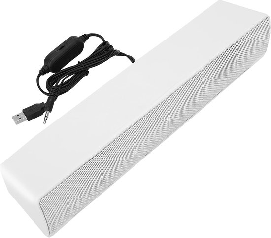 SnelShoppen - Soundbar PC Speakers USB Mini Geluidsbox met Draad, Portable Subwoofer, Dual Driver, LED Muziek Box, Pure Bass, 3.5mm Audio Uitgang voor