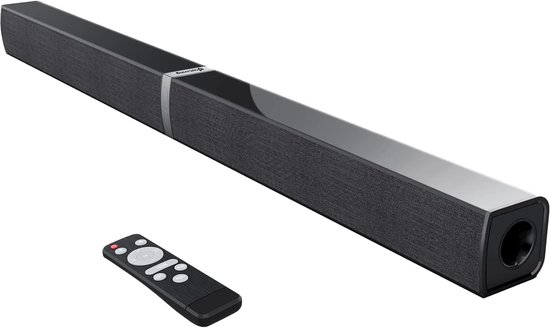 SnelShoppen - Soundbar - Verstelbare Geluidsbar tot 2 Soundbars - Bluetooth 5.0 - Surroundsound - Zwart - Perfect voor TV, Feest en Thuisbioscoop