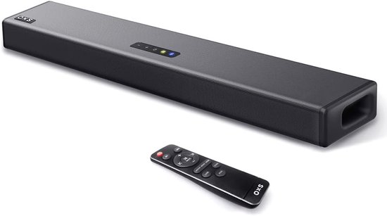 SnelShoppen - Soundbar voor TV met 3D Surround Sound, Dynamische Bass, Bluetooth 5.0, Dialoogverbetering, AUX/Optisch/Coaxiaal, Muurbevestigbaar, Meer