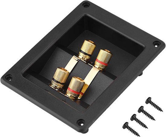 SnelShoppen - Speaker Box Terminal Cup met 4 Koperen Bindposten voor DIY Luidsprekers, Subwoofer, Audio-installatie, Makkelijk te Installeren