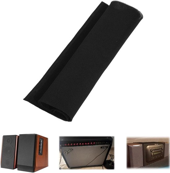 SnelShoppen - Speaker Grill Doek Stereo Mesh Stof 1,4M x 0,5M Zwart - Geluidsdoek voor Audio Speakers - Beschermende Stof - Decoratieve Bekleding