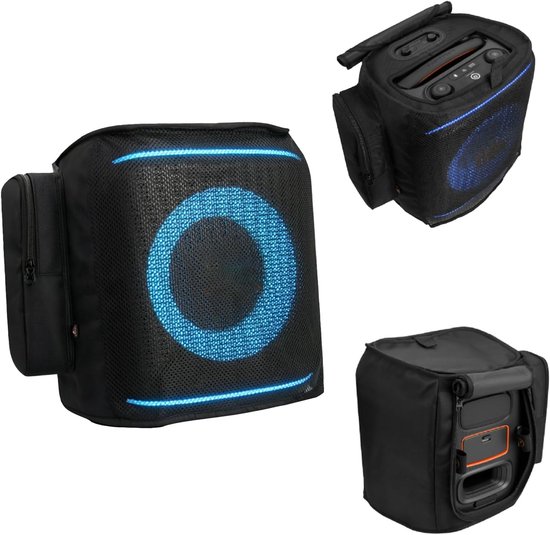 SnelShoppen - Speaker Stofhoes Geschikt voor JBL Partybox Encore 2, Beschermende Mesh Opbergtas met Zijvak voor Feest, Camping en Buitengebruik van Snelshoppen