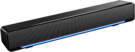 SnelShoppen - USB Soundbar - Bedrade Stereo Geluidsbox met Bass Surround voor Desktop, Laptop, TV, Smartphone, Tablet - 3.5mm Ingang - Ideaal voor Muz
