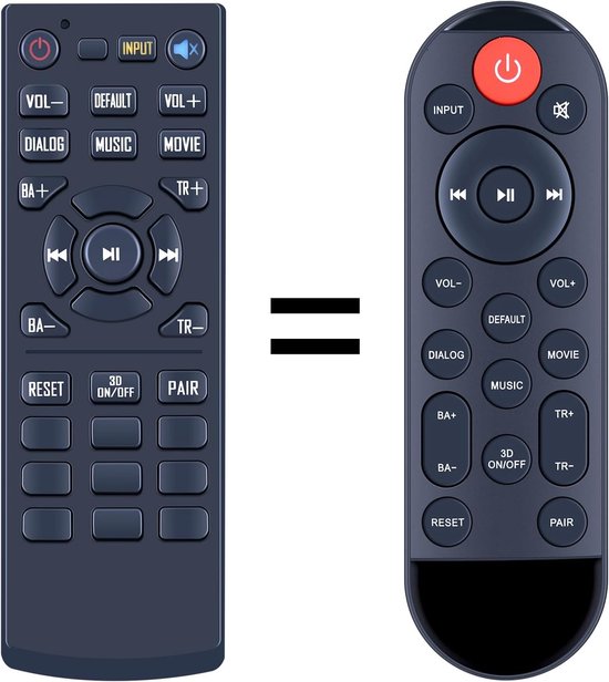 SnelShoppen - Vervangende Afstandsbediening voor Bluetooth TV Soundbar, Universaal voor Naga 80, Duurzaam ABS Materiaal, Snelle Reactietijd en Groot B