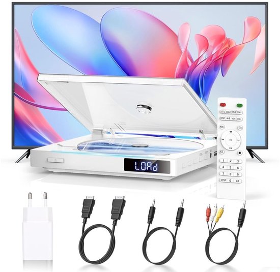 SNJY® DVD Speler met HDMI - DVD Speler Laptop - Externe DVD Speler - 1080P - Wit