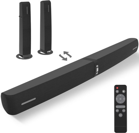 SNJY® Soundbar - TV Speaker - Home Cinema - 3D Surround Sound - 2-in-1 - 80 W - Zwart