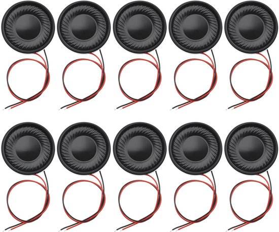 Solidchoice - Dailygoody - Interne Luidsprekers - Mini-luidsprekers voor DIY - Zwart - Magnetische Luidsprekers - 10 stuks 2 W - Geschikt voor Elektronische Project