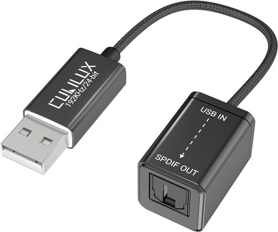 SolidKeus - USB A naar TOSLINK Optische Audio Adapter