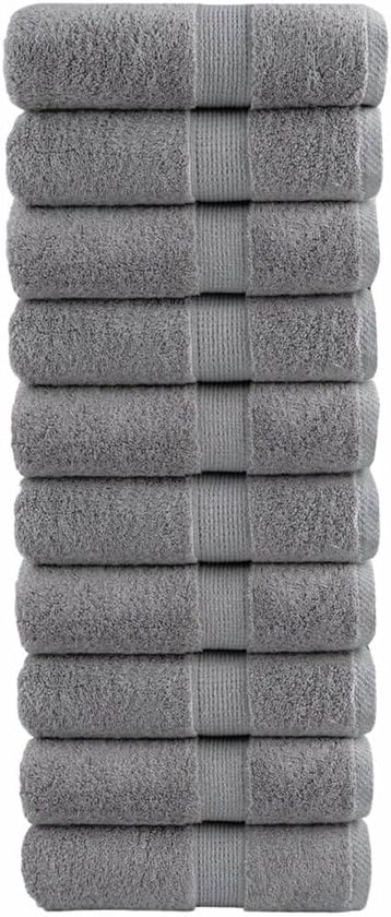 Solund Premium gastendoekjes, 10 stuks, grijs, 30 x 50 cm, 600 g/m², van 100% ringgesponnen katoen, absorberende gastendoekjes met praktische ophangbevestiging, voor badkamer en keuken