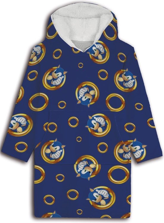 Sonic Hoodie Fleece deken, Rings - Kind (One Size ) - Polyester van Sonic