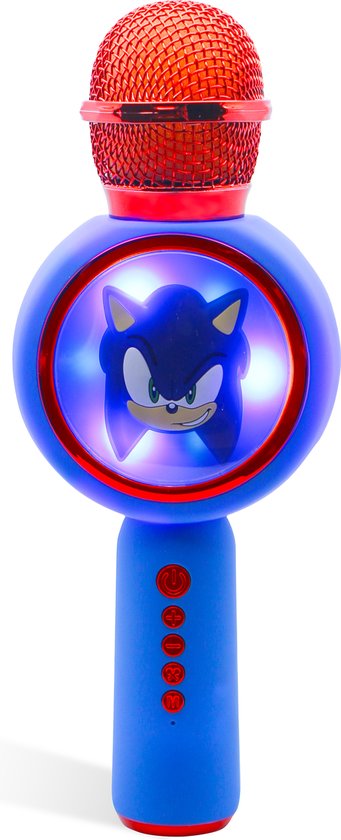 Sonic the Hedgehog - draadloze karaoke microfoon voor kinderen - oplichtend LED display - speaker - stemvervorming