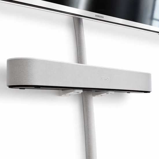 Sonos Beam Muurbeugel – Soundbar Wandbeugel Geschikt voor Sonos Beam Gen 1 & Gen 2 – Luxe Soundbar Ophangsysteem – Speaker Bevestiging onder TV – Ruimtebesparend & Onzichtbaar – Wit van Merkloos
