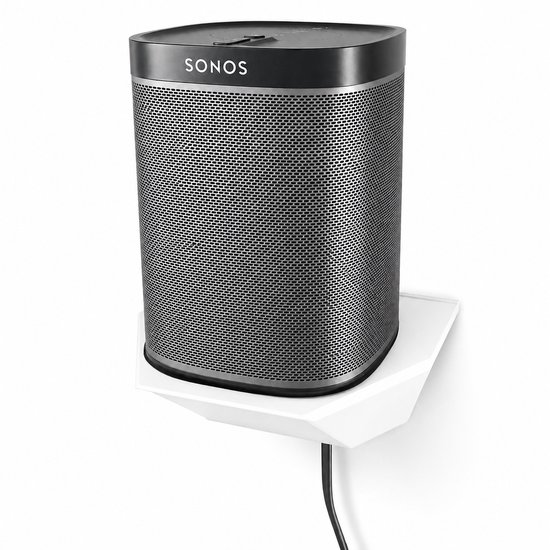 Sonos One Wandbeugel - Speaker Muurbeugel Voor Sonos One En One SL - Design Wall Mount Met Kabelmanagement - Minimalistische Audio Houder Voor Woonkamer Slaapkamer Keuken En Kantoor - Eenvoudige Montage Inclusief Schroeven - Wit