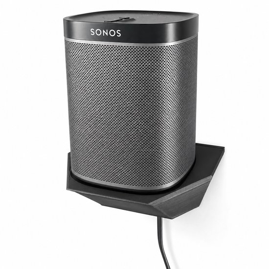 Sonos One Wandbeugel - Speaker Muurbeugel Voor Sonos One En One SL - Design Wall Mount Met Kabelmanagement - Minimalistische Audio Houder Voor Woonkamer Slaapkamer Keuken En Kantoor - Eenvoudige Montage Inclusief Schroeven - Zwart