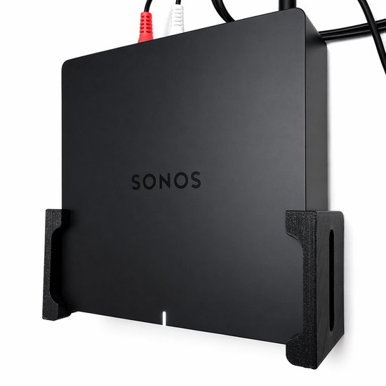 Sonos Port muurbeugel / wall mount bracket - stevige wandhouder voor Sonos Port - ruimtebesparende audio oplossing - strak design - eenvoudige montage - zwart van Merkloos