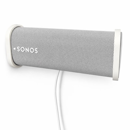 Sonos Roam Muurbeugel – Wandhouder voor Sonos Roam Speaker – Minimalistisch Design – Stevige Bevestiging – Slimme Kabelgeleiding – Ideaal voor Badkamer, Keuken en Woonkamer – Ruimtebesparende Sonos Speaker Houder – Wit van Merkloos