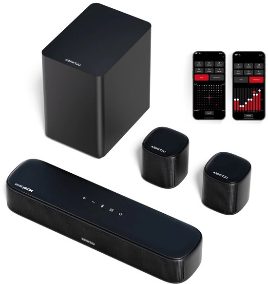 Soundbar - 2.2ch - Soundbar met Subwoofer - Soundbar voor TV - Bluetooth - App Control - Draadloze - Bass Instelbaar - 100W -Geluidssysteem - Zwart van Merkloos