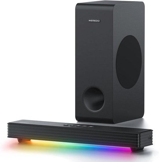 Soundbar 3.1-kanaals met subwoofer en RGB verlichting voor TV en gaming van Trust
