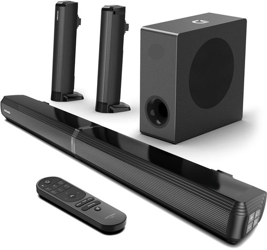Soundbar - 4.1ch - Soundbar met Subwoofer - 2-in-1 - Soundbar voor TV - Bluetooth - 200W - Afneembare - Zwart van WLA럭스