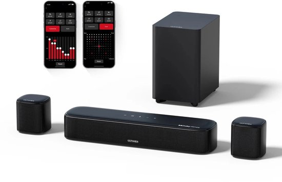 Soundbar - 5.1 - Soundbar met Subwoofer - Soundbar voor TV - Bluetooth - App Control - met RGB Verlichting - 280W Geluidssysteem - Zwart van Merkloos