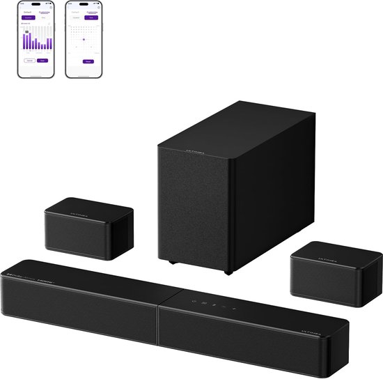 Soundbar 5.1 Surround Dolby Atmos - 312 Watt Vermogen - 40 cm Lengte - Zwart - Voor TV En Thuisbioscoop