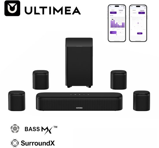 Soundbar 7.1-Kanaals Surround - 330W Vermogen - Bluetooth 5.3 - Tafelbladbevestiging - Thuisbioscoop Geluidssysteem