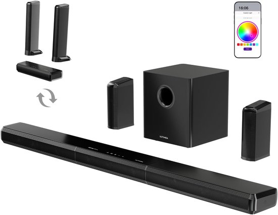 Soundbar 9.1 Surround System - 470W met draadloze subwoofer - RGB verlichting - voor een bioscoopervaring - ShopVlot