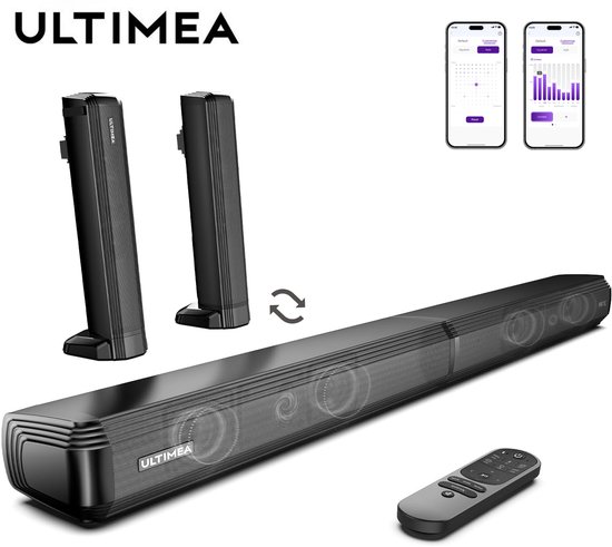 Soundbar Apollo S40 - 100 Watt Vermogen - 2.2 Kanaals - Bluetooth 5.3 - Tafelbladbevestiging - Voor Thuisbioscoop