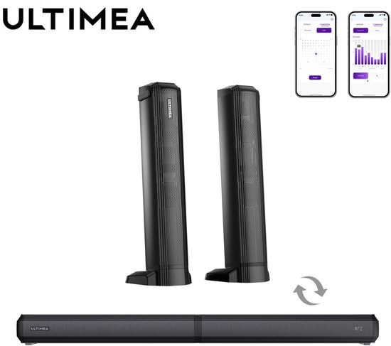 Soundbar Apollo S40 - 2.2 Kanaals 100 Watt - Bluetooth 5.3 - Zwart - Voor Thuisbioscoop En TV