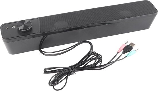 Soundbar - Audiosysteem Luidspreker - Feestjes Thuis Buiten - Verbeterde Bas Hifi - 38x6x6cm - Grijs van Merkloos